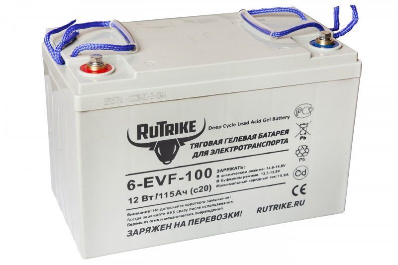 Тяговый гелевый аккумулятор RuTrike 6-EVF-100 (12V100A/H C3)